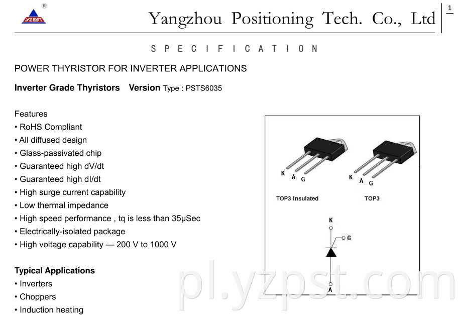 Power Thyristor for Inverter